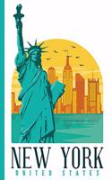 Cityscape - New York United States - Statue of Liberty Ellis Island: College Ruled Notebook
