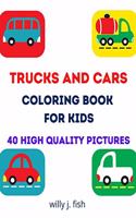 Trucks and Cars Coloring Book for Kids
