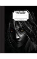 Composition notebook graph ruled paper 4x4 grid per inch,200 pages, 8.5 x 11 inch, Black Anime Boys: Large composition book journal for school student/teacher/office