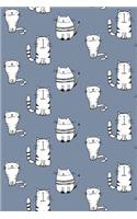 Bullet Journal Notebook for Cat Lovers Sketchy Cats Pattern 10: 112 Page Numbered Dot Grid Bullet Journal with Index Pages and Key Pages in Portable 6 X 9 Size.