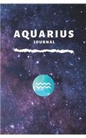 Aquarius Journal: Zodiac Sign Notebook - Diary - Beautiful 120 Pages Dot Grid Diary with Softcover and Personal Astrological Horoscope Sign in Watercolor Design on Ga