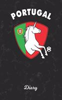 Diary: Portugal Unicorn Personal Writing Pad Journal - Portuguese Soccer Ball Cover - Record Daily Entries for aspiring Journalists, Reporters & Writers - 