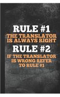 Rule 1 the Translator Is Always Right: Blank Lined Notebook Journal to Write in