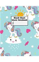 Blank Sheet Music Notebook: Easy Blank Staff Manuscript Book Large 8.5 X 11 Inches Musician Paper Wide 12 Staves Per Page for Piano, Flute, Violin, Guitar, Trumpet, Drums, Cell