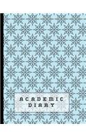 Academic diary: Large page per day academic organizer planner for all your educational organisation - Blue graphic floral cover design