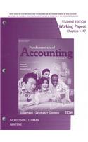 Fundamentals of Accounting, Working Papers: Chapters 1-17