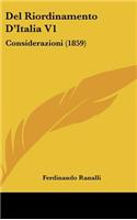 del Riordinamento D'Italia V1: Considerazioni (1859)