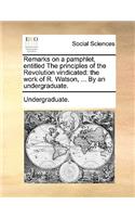Remarks on a Pamphlet, Entitled the Principles of the Revolution Vindicated