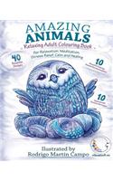 RELAXING Adult Coloring Book: Amazing Animals