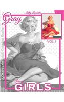 Grayscale Adult Coloring Books Gray Pin-up GIRLS Vol.1