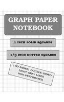 Graph Paper Notebook: 1 and 1/3 inch squares (3 squares per inch)