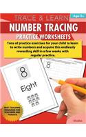 Trace & Learn Numbers Tracing Workbook Practice Worksheets: Daily Practice Guide for Pre-K Children