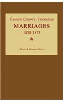 Cannon County, Tennessee Marriages 1838-1873