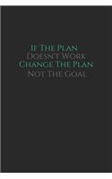 if the plan doesn't work change the plan not the goal: stay motivated for the new year journal, perfect motivational gift for entrepreneurs business men, boss and all the hustlers