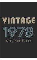 Retro Birthday - Vintage 1978 Notebook Original Parts Gift