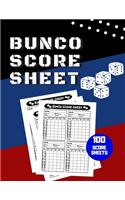 Bunco Score Sheet: V.22 100 Bunco Score Pad for Dice game / Bunco Scorekeeping / Score Keeping Book Large size