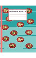 Graph Paper Notebook Quad Ruled 5 squares per inch 8.5X11, Large - Cute Pizza In Sunny Beach Print: Cute Pizza Graph Paper Quad Ruled 5 x 5 (.20'')