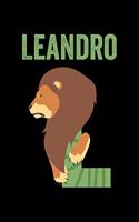 Leandro: Journal (Diary, Notebook) Personalized Custom Name Alphabet Lion Birthday Gift for Boys