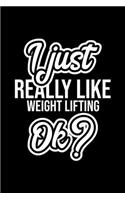 I Just Really Like Weight Lifting Ok?: Christmas Gift for Weight Lifting lover - Funny Weight Lifting Journal - Nice 2019 Christmas Present for Weight Lifting - 6x9inch 120 pages