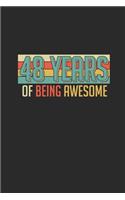 48 Years Of Being Awesome: Graph Paper Notebook / Journal (6" X 9" - 5 Squares per inch - 120 Pages) - Birthday Gift Idea for Boys And Girls