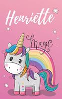 Henriette Notizbuch Einhorn DIN A5: individuelles personalisiertes blanko Mädchen & Frauen Namen Notizbuch, ... Weihnachts & Geburtstags Geschenk für Frauen.