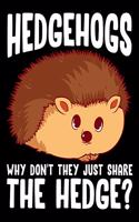 Hedgehogs Why Don't They Just Share The Hedge?: Hedgehogs, Why Don't They Just Share The Hedge? Blank Sketchbook to Draw and Paint (110 Empty Pages, 8.5" x 11")
