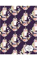 Primary Composition Book: Draw and Write Notebook Journal Cute Unicorn Pattern Kids Girls Learning for Kindergarten Grades K-2 Students Large, 8.5 x 11(Primary Journals)