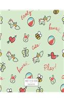 Notebook: Cute bee on green cover and Dot Graph Line Sketch pages, Extra large (8.5 x 11) inches, 110 pages, White paper, Sketch, Draw and Paint