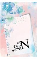 N: Monogrammed Notebook: Journal for a woman or girl with the initial N