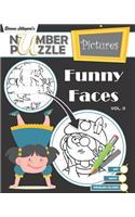 Funny Faces Number Puzzle Pictures - Volume II