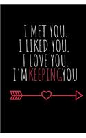 I Met You I Liked You I Love You I'm Keeping You