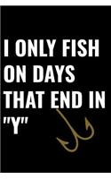 I Only Fish on Days That End in Y: A 6 X 9 Inch Matte Softcover Paperback Notebook Journal with 120 Blank Lined Pages
