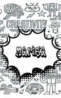 Marisa: Personalized Drawl and Write Journal, Notebook Featuring 120 Lined Pages 6x9