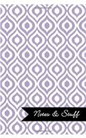 Notes & Stuff - Lined Notebook with Thistle Purple Ikat Pattern Cover