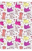 Journal Notebook Funny Cats Playing Pattern 3: 110 Page Lined and Numbered Journal With Index Pages In Portable 6 x 9 Size, Perfect For Writing, Taking Notes, List Making, Journaling and Doodling