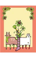My Big Fat Bullet Journal for Cat Lovers Funny Cats Pattern in Socks with Flowers 5: Jumbo Sized Graph Design Bullet Notebook Journal - 300 Plus Numbered Pages with 300 Graph Style Grid Pages, 6 Index Pages and 2 Key Pages in Large 8