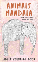 Animals Mandala - Adult Coloring Book - Bison, Otter, Mouse, Jaguar, and more