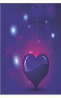 Notizbuch Leuchtendes Herz in Violett: Ein Notizbuch für die Frauen mit Herz