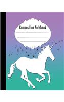 Composition Notebook: Pretty Stars and Unicorn Composition Notebook Wide Ruled 7.5 x 9.25 in, 100 pages book for kids, teens, school, students and teachers
