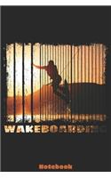 Wakeboarding Notebook: Liniertes A5 Notizbuch für alle Wakeboarder