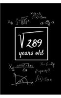 Years Old: Square Root 18th Birthday Gift for Women Men Kids Blank Journal Notebook