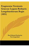 Fragmenta Versionis Graecae Legum Rotharis Longobardorum Regis (1835)