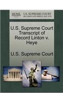 U.S. Supreme Court Transcript of Record Linton V. Heye