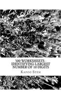 500 Worksheets - Identifying Largest Number of 10 Digits
