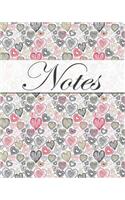 Notes, Hearts, Jotter, Notebook, Lined Pages, Note Pad, Journal