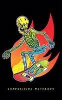 Composition Notebook: Skullboarding Skateboarding Lined Notebook Journal Diary 6x9