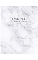 2020-2021 Weekly Planner: Large Two Year Planner with Marble Cover (Volume 1)