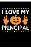 I Love My Principal: Great for Principal Teacher Appreciation Gifts, School Halloween Pumpkin Spider, Lined Notebook, 6" x 9", 120 Pages