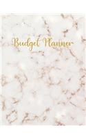 Budget Planner: Rose Gold Marble Finance Workbook for College Students, Monthly Budget Tracker for Beginners, Saving Goals, Large Organizer