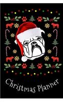 Christmas Planner: Cute Bulldog French Xmas Part List Homework Book Notepad Notebook Composition and Journal Gratitude Dot Diary